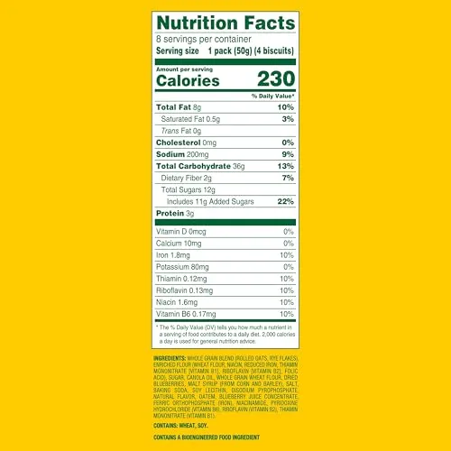 belVita Breakfast Bars Biscuits, Blueberry, 8 Packs (4 Biscuits Per Pack) - Image 2
