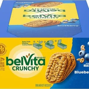 belVita Breakfast Bars Biscuits, Blueberry, 8 Packs (4 Biscuits Per Pack)
