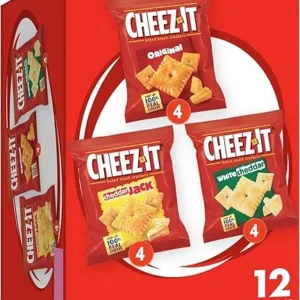 Cheez-It Cheese Crackers, Baked Snack Crackers, Lunch Snacks, Variety Pack, 12.1oz Box (12 Packs)