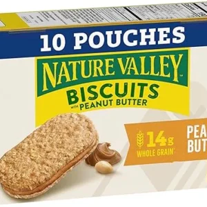 Nature Valley Biscuit Sandwiches, Peanut Butter, Snack Bars, 10 Bars, 13.5 oz