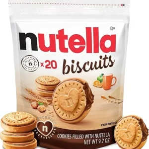 Nutella Biscuits, 20 Count Cookies, Hazelnut Spread with Cocoa, Kids Snacks, 9.7 oz
